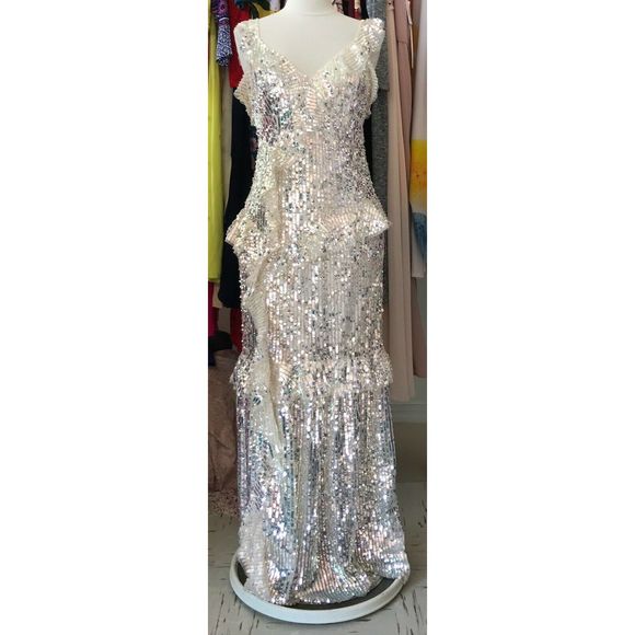 New Needle & Thread Scarlett Sequin Maxi Dress - Picture 3 of 5